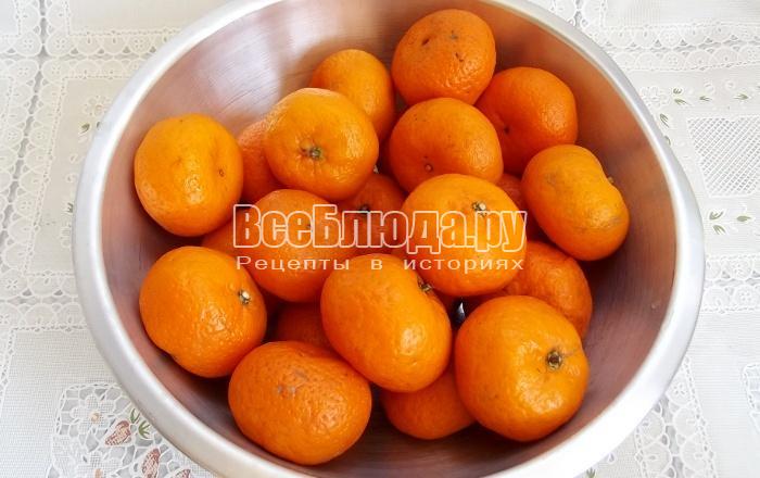 промыть мандарины с щеткой