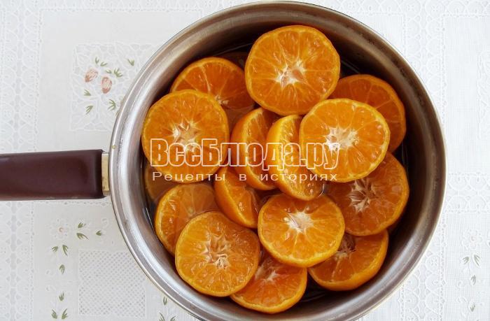 залить мандарины сиропом