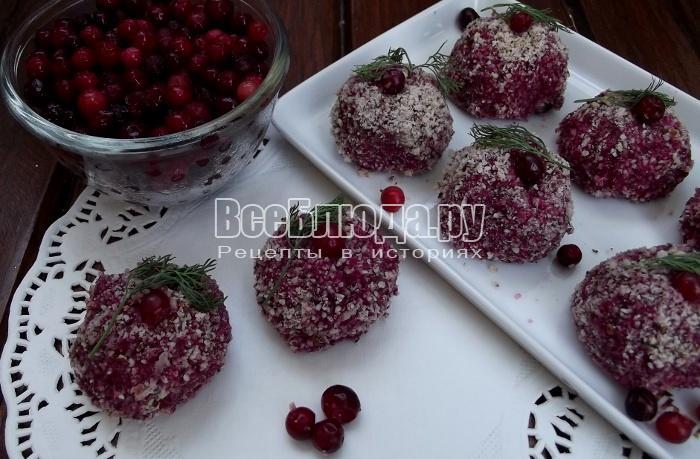 Свекольные шарики - салат из свеклы, яйца, сыра, чеснока
