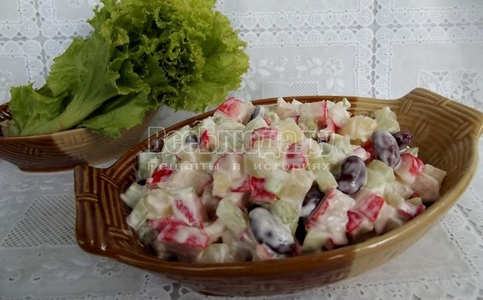 рецепт огуречного салата с ананасом