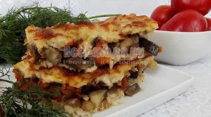 вкусная баклажановая запеканка с курицей