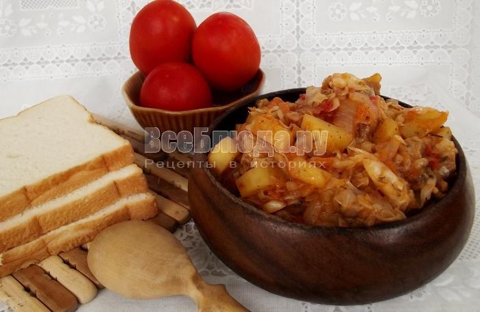Солянка из квашеной капусты с фасолью
