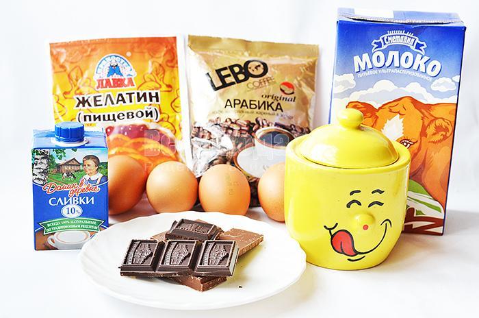 необходимые ингредиенты для кофейной панна котты: